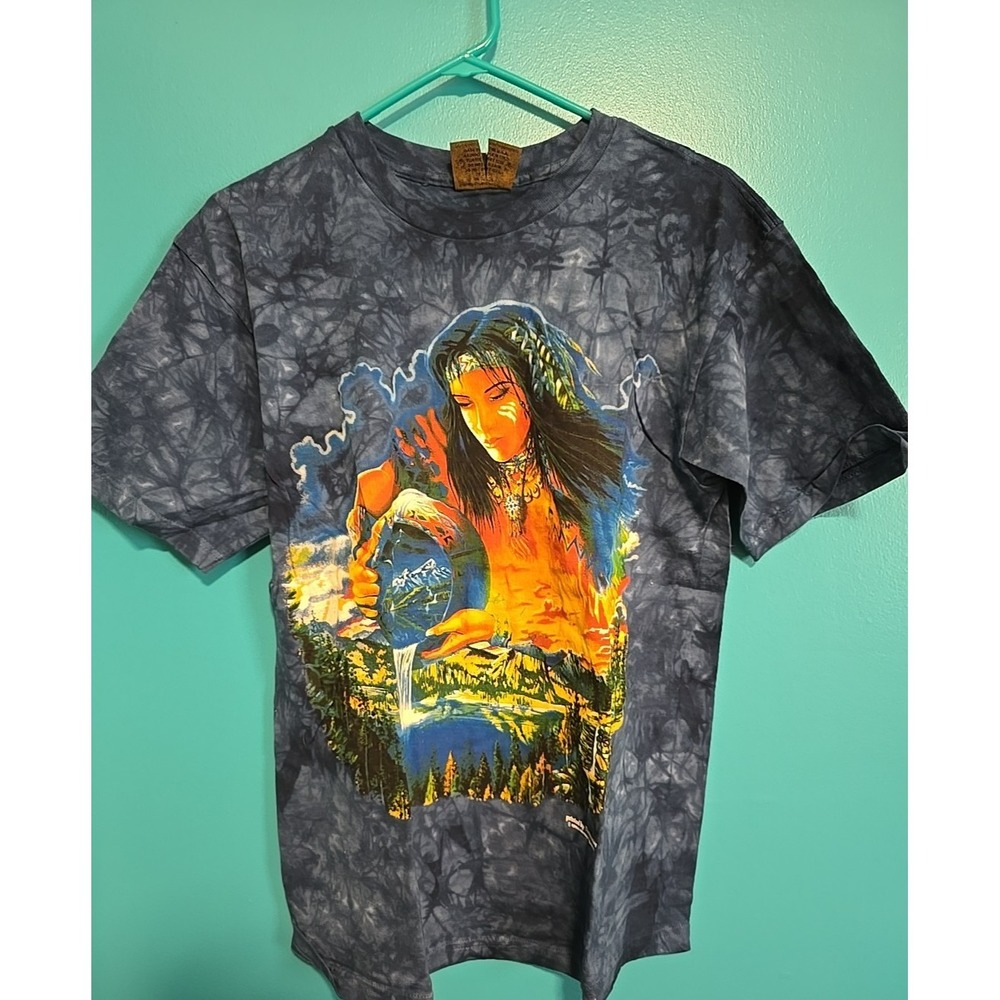 The Mountain Tie-Dye Graphic Tee in Black and Orange - Picture 1 of 5
